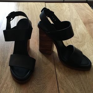 Vince Wooden Block Heel High Heel Sandals